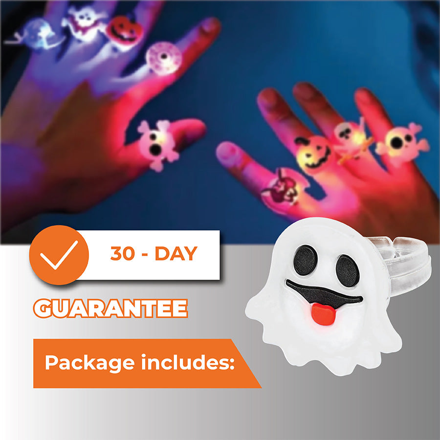 PumpkinPop - Halloween Glow Rings Party Pack - 50 Pcs