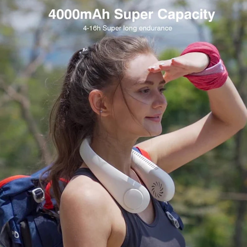 NeckBreeze Pro - 360° Airflow Cooling Fan for Outdoor Comfort