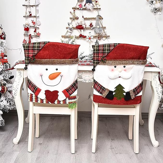 Merry Dining Chair Wraps - Cute Christmas Seat Covers