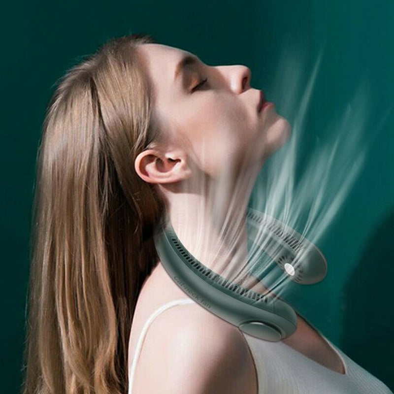 NeckBreeze Pro - 360° Airflow Cooling Fan for Outdoor Comfort