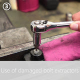 TorqueOut – Professional Broken Bolt Extractor Set - 10-Piece Screw Extractor Kit