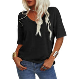 EleganTee - Casual V Neck T Shirt for Women
