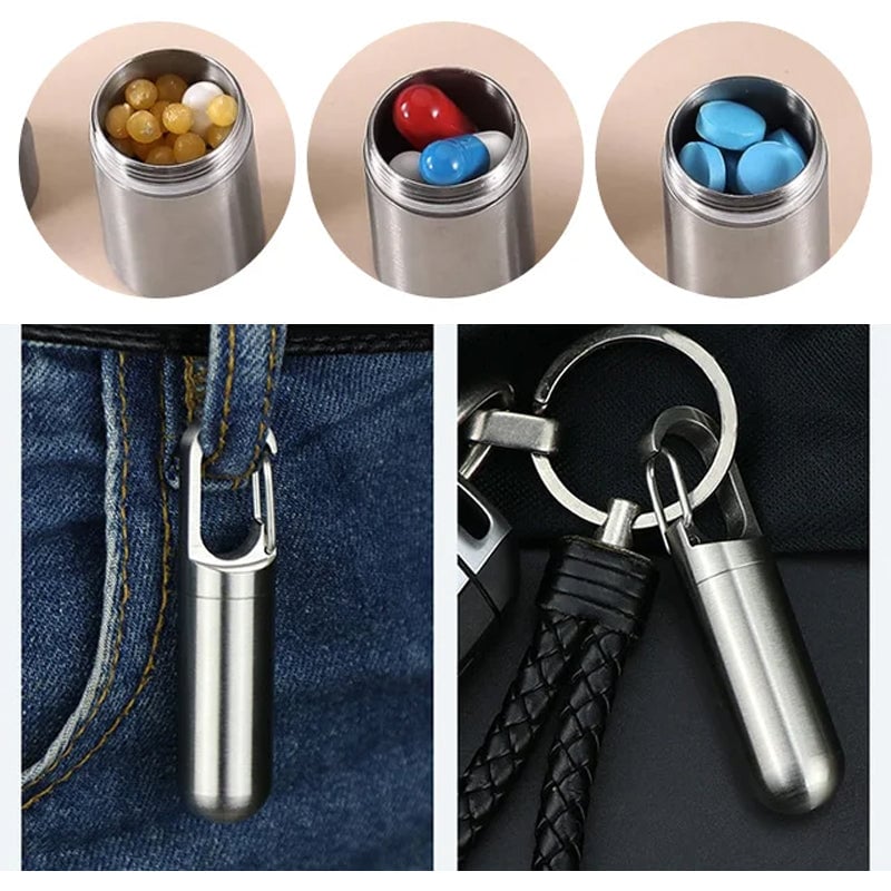MediVault | Mini Stainless Pill Holder