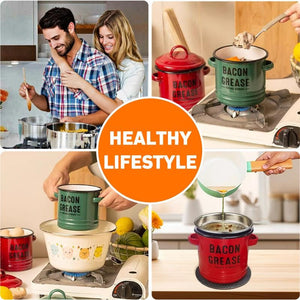 VeloraOil – Bacon Grease Collector & Strainer