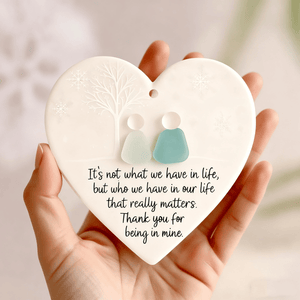 AquaHeart – Handcrafted Sea Glass Friendship Decor