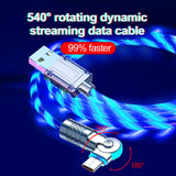 GlowLink - 540° Rotating Fast Charging Cable with Lights