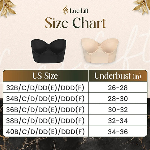 LuciLift - Perfect Silhouette Low Back Strapless Bra marnetic