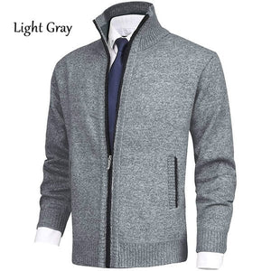 AuraKnit – Men's Fashion Stand Collar Cardigan Sweater