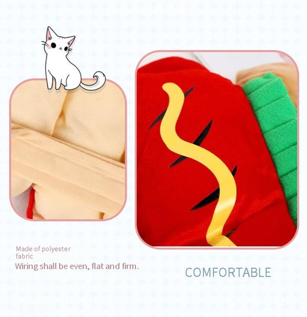 PetBun - Soft & Adjustable Hot Dog Outfit