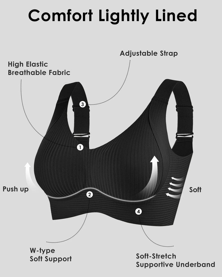 ComfiCurve – Adjustable Push Up Ribbed Bra
