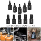 TorqueOut – Professional Broken Bolt Extractor Set - 10-Piece Screw Extractor Kit