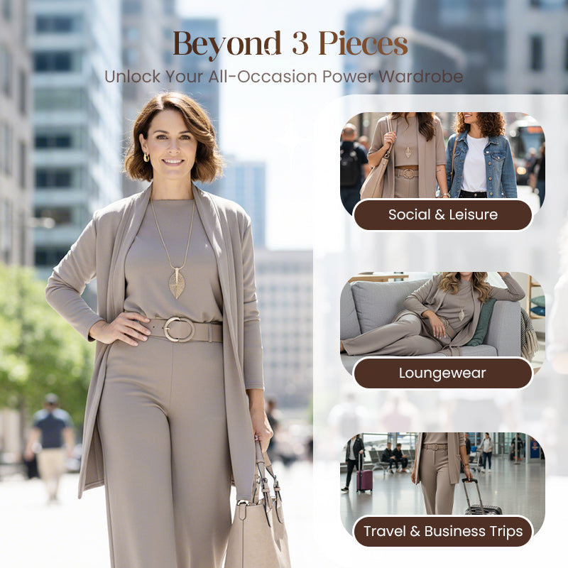 CELINE - Sophisticated 3-Piece Cardigan Set