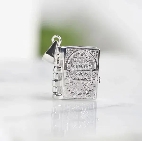 Sterling Silver Tiny Bible Necklace marnetic