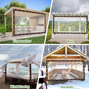 Clear Waterproof PE Tarp, Transparent Outdoor Cover with Metal Grommets💧