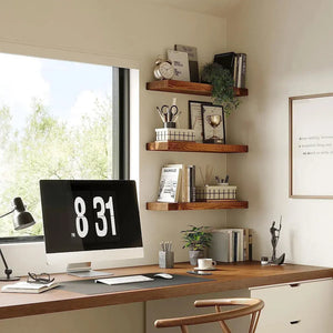 Artisanal Wooden Floating Shelves marnetic