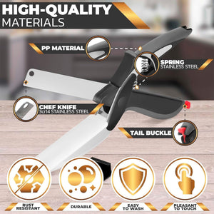 TitanChef – Stainless Slicer Scissors With Built-in Cutting Board