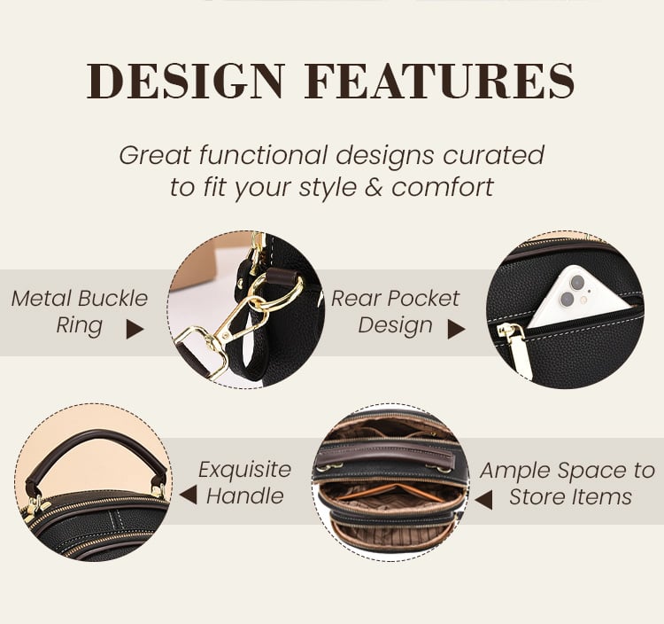 UrbanElegance – Classic Multifunctional Leather Crossbody Bag