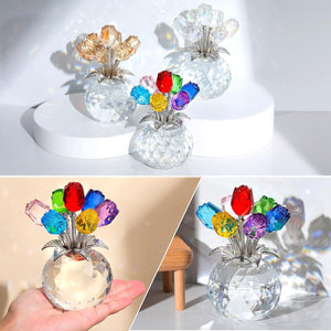 VivaRose – Colorful Rose Figurine in Display Vase