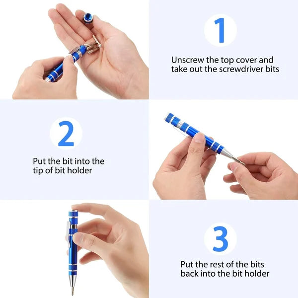 8-in-1 Pocket Pen Screwdriver marnetic