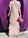 LumiSilk – Classic V Neck Formal Maxi Dress
