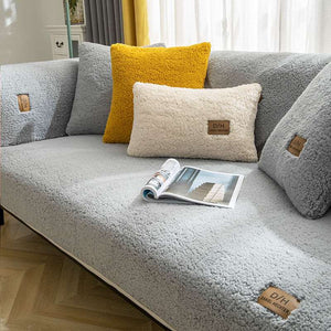 CozyFleece – Lamb Cashmere Plush Non-Slip Sofa Cover