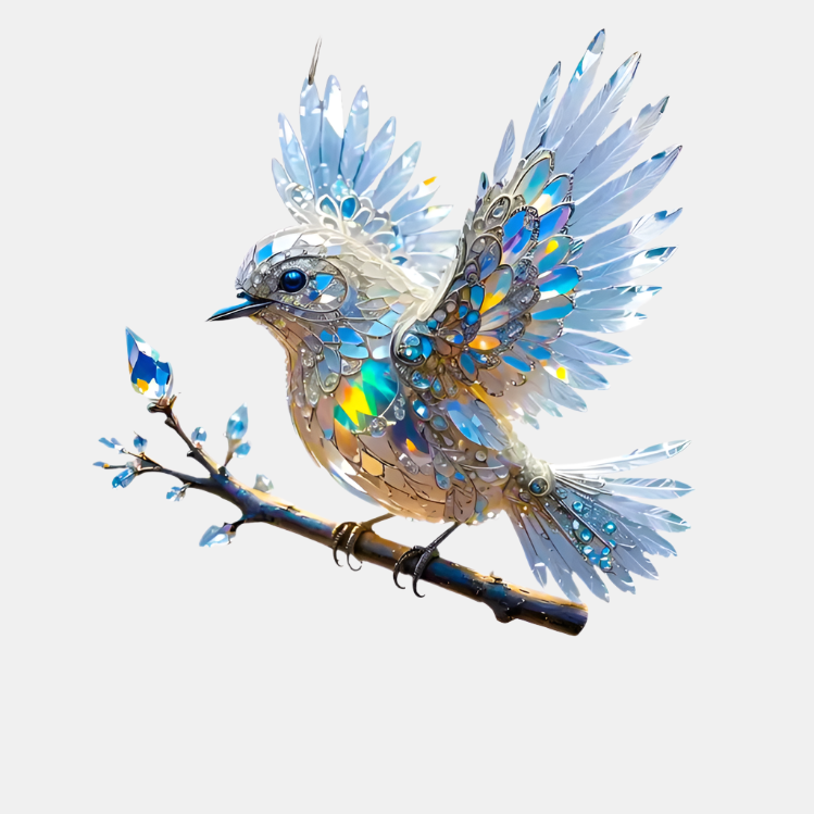 BlueGleam – Crystal Sky Bluebird Art Hanging for Nature Lovers