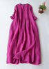 RoseBelle β V Neck Patchwork Linen Summer Dress