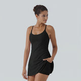 SculptEase – Shaping Backless Sports Dress with Bathroom Friendly Design