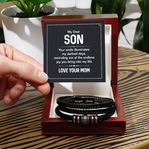 Your Smile - Mens Leather Bracelet From Mom