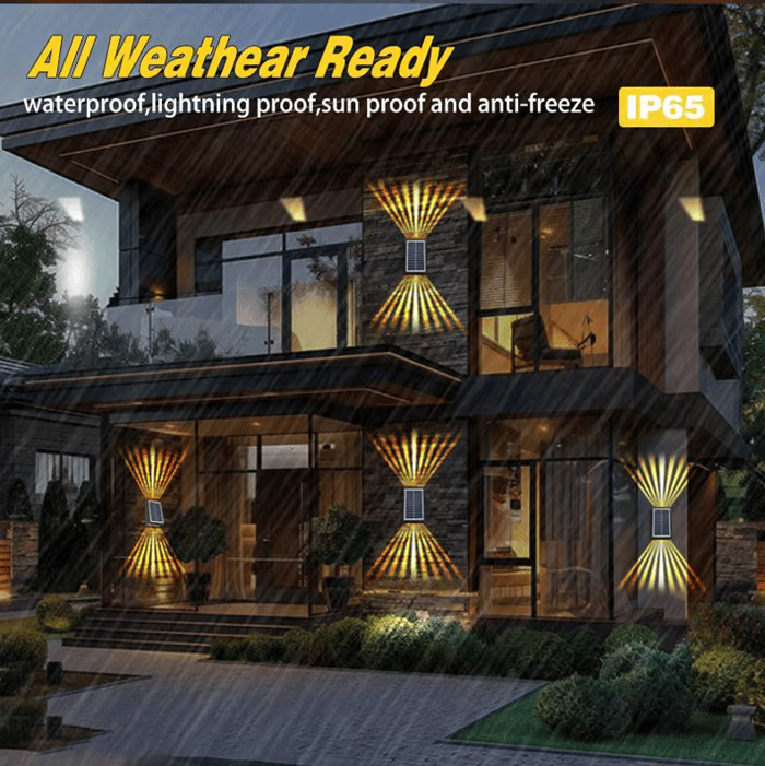 BrightRay – Outdoor 4 LED Solar Wall Lights
