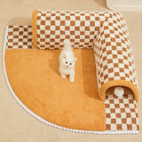 2 in 1 Cat Dog Plush Tunnel Bed Activity Toy marnetic