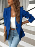 SleekForm – Solid Lapel Collar Office Blazer