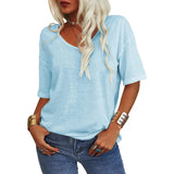 EleganTee - Casual V Neck T Shirt for Women