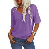 EleganTee - Casual V Neck T Shirt for Women