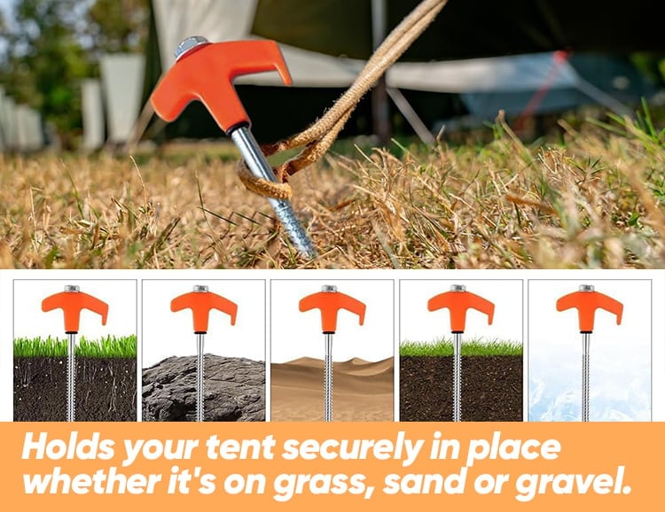 GripLock – Heavy Duty Screw In Tent Stakes
