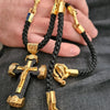 DivineGrace – Handcrafted Rosary with Ornate Golden Crosses
