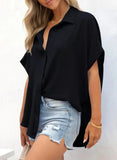 CozyCurve – Casual Button Short Sleeve Shirt for Daily Elegance