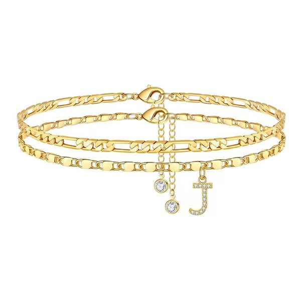 ShineScript – Layered Anklet Bracelets with Letters