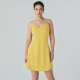 ShapeLuxe – Backless Fitness Dress for Effortless Style & Support