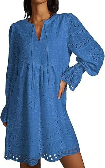 PetalEase – Soft Eyelet Lace Dress