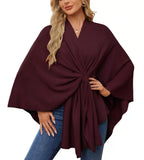 CozyDrape – Elegant Open Front Poncho Wrap for Effortless Style