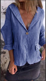 LapelBreeze - Casual Cotton Linen One Button Coat