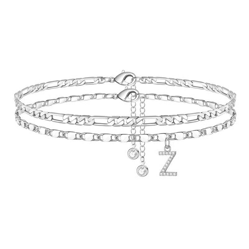 ShineScript – Layered Anklet Bracelets with Letters