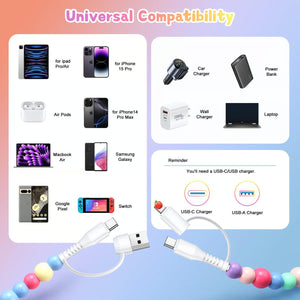 VoltGleam – 66W Beaded Multi Charging Cord