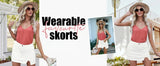 SlitChic – High-Waisted Denim Skort with Stretch