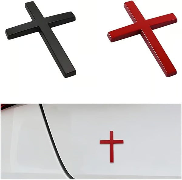 FaithMark – Metal Jesus Cross Emblem Stickers
