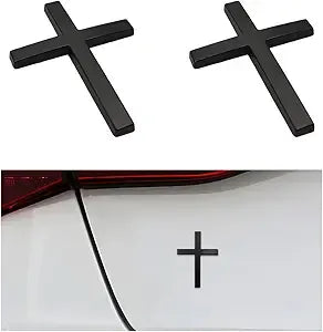 FaithMark – Metal Jesus Cross Emblem Stickers