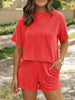 RibbedEase – Casual Knit Pocket Shorts Set