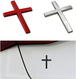 FaithMark – Metal Jesus Cross Emblem Stickers