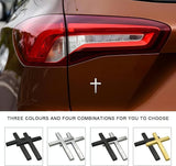 FaithMark – Metal Jesus Cross Emblem Stickers